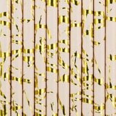 Słomki papierowe pudroworóżowe 19.5cm 10szt