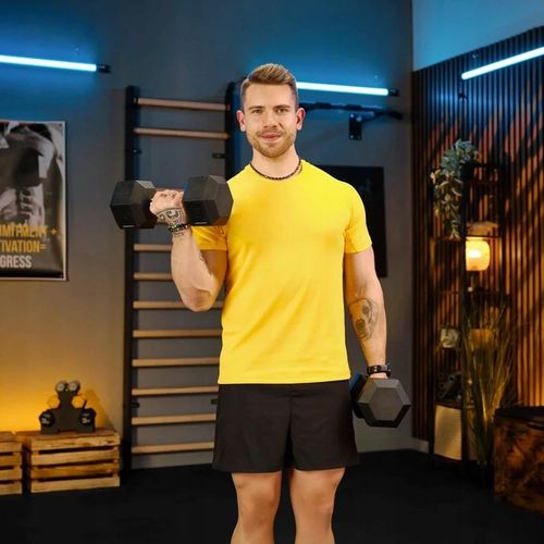 Hantla hex hantel żeliwny do ćwiczeń gumowany żeliwny 17,5kg Trex Sport na Arena.pl