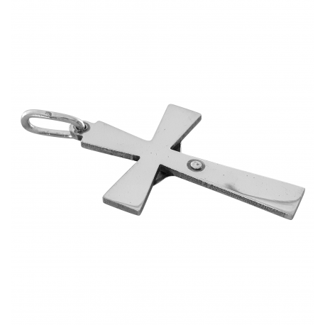 SREBRNY KRZYŻYK Z JEZUSEM DIAMENTOWANY PRÓBA SREBRA 925 + GRAWER GRATIS! zdjęcie 2