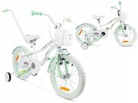 ROWER ROWEREK DZIECIĘCY DLA DZIEWCZYNKI PROWADNIK KOŁO 16 CALI RAINBOW MINT