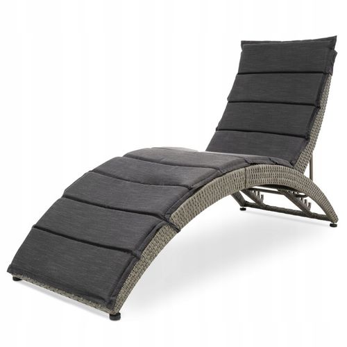 Leżak ogrodowy składany regulowany na balkon taras technorattan z poduszką na Arena.pl