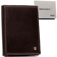 portfel męski na prezent ze skóry naturalnej rfid - rovicky