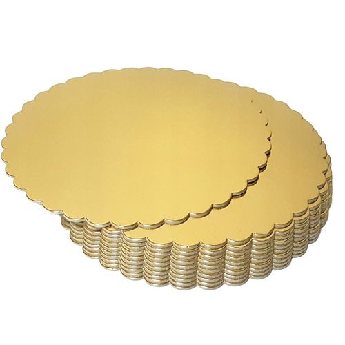Podkład Pod Tort Złoty Okrągły 30 cm Gruby Karbowany 2000g Fala Wielorazowy na Arena.pl