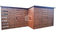 Schowek Domek Ogrodowy 5x5 + Wiata 2x Drzwi drewnopodobny  Dach Spad ID571