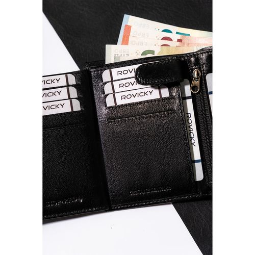 pionowy portfel męski rfid z zapięciem - rovicky na Arena.pl