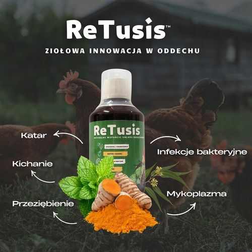 ReTusis 250 ml Zioła na wsparcie dróg oddechowych kur katar mykoplazma MG na Arena.pl