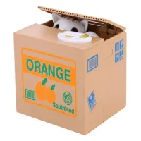 Skarbonka kotek złodziej monet interaktywna zabawka automat miauczy