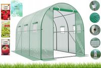 Tunel Foliowy Ogrodowy Szklarnia 2x3 6m2 Zielony na Warzywa Stelaż Dodatki