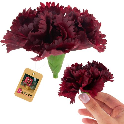 Goździk Wyrobowy Główka Kwiatu Sztuczne Kwiaty Jak Żywe Do Stroików Bordowy na Arena.pl