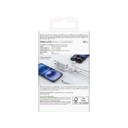ładowarka sieciowa 2x usb-a prolite 10w - biała na Arena.pl