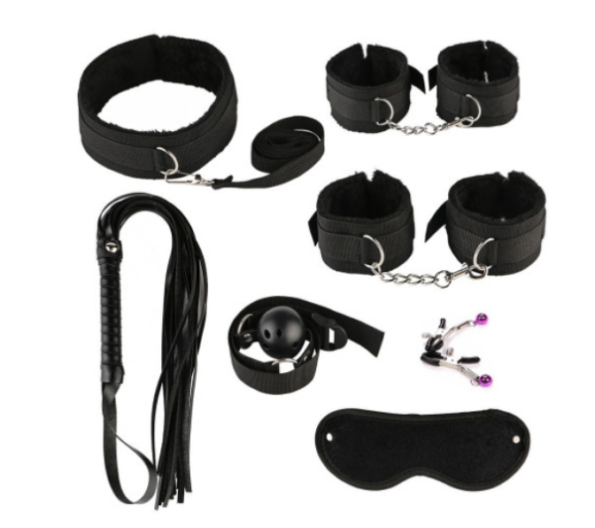 ZESTAW BDSM CZARNY 7 ELEMENTÓW zdjęcie 2