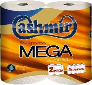 Ręcznik papierowy CASHMIR Mega 2W 2szt. BIAŁY