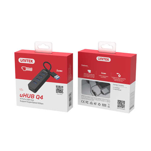 Unitek Hub USB-A, 4 porty USB 3.1, aktywny, 10 W na Arena.pl