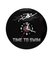 Zegar ścienny z płyty winylowej TIME TO SWIM 3.9
