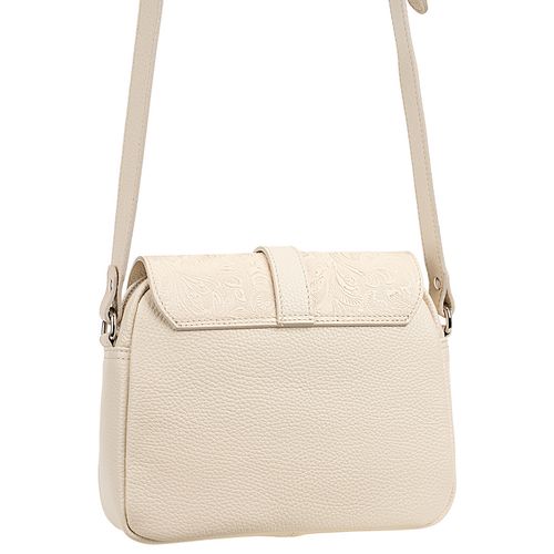 Torebka skórzana damska Canaletto beżowa groszek z tłoczeniem TD690s248t4 na Arena.pl