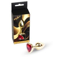 biżuteria analna mylove toys złote serce czerwony 7 cm