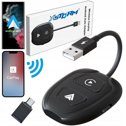 2 W 1 BEZPRZEWODOWY ANDROID AUTO i CARPLAY iPHONE ADAPTER WIFI BT XSTORM na Arena.pl