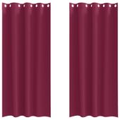 Zasłony z zasłonami 2 pcs Czerwone wino Poliester