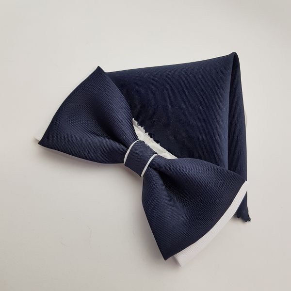 KOMUNIJNA MUSZKA GRANATOWO BIAŁA Z GRANATOWĄ POSZETKĄ zdjęcie 2