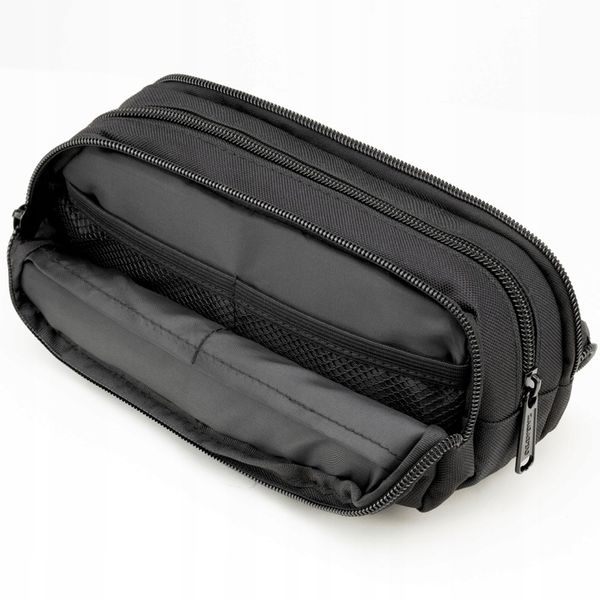 Piórnik szkolny duży trzykomorowy saszetka do szkoły czarny pojemny ZAGATTO zdjęcie 5