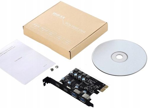 Karta rozszerzeń adapter do komputera PC PCI PCIe 2x USB 2x USB-C na Arena.pl