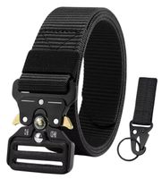 Pasek militarny  na zatrzask pas taktyczny parciany z kompasem czarny