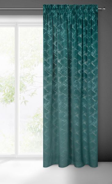 Zasłona gotowa na taśmie ADRIA 140x270 ciemnoturkusowo/szampańska zdjęcie 3