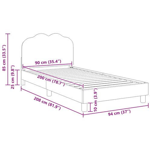 Ramka łóżka Z zagłówkiem Kremowy 90 x 200 cm Tkanina owcza na Arena.pl