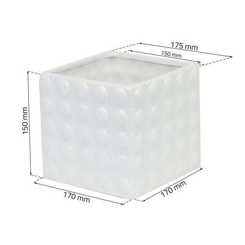 Doniczka biała osłonka 3D 18x15 ceramiczna na Arena.pl