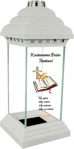 Znicz Lampion z nadrukiem grawerem dla Babci data na Arena.pl