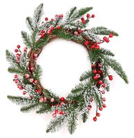 WIENIEC ŚWIĄTECZNY OŚNIEŻONY STROIK 45 cm GIRLANDA