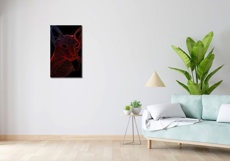 Obraz 40x70cm Cyfrowa Kocica zdjęcie 2