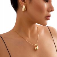 KOMPLET BIŻUTERII ZŁOTEJ STAL CHIRURGICZNA KROPLA ŁEZKA