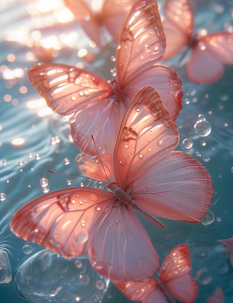 Plakat 50x65cm Świetliste Motyle zdjęcie 1