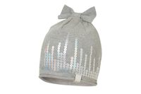 Broel ISABELA czapka dla dziewczynki kokarda szara 47-49