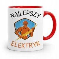 Kubek Czerwony Dla Elektryka Najlepszy Elektryk Z Nadrukiem Ze Zdjęciem