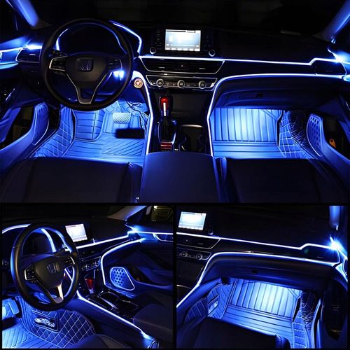 Zestaw Oświetlenia Do Wnętrza Auta Światłowód Ambiente RGB 7M Aplikacja na Arena.pl