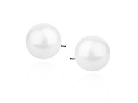 DELIKATNE SREBRNE KOLCZYKI WKRĘTKI JASNE PERŁY PEREŁKI 8MM KULKI KULECZKI