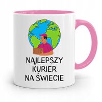 Kubek Różowy Dla Kuriera Najlepszy Na Świecie Z Nadrukiem Ze Zdjęciem