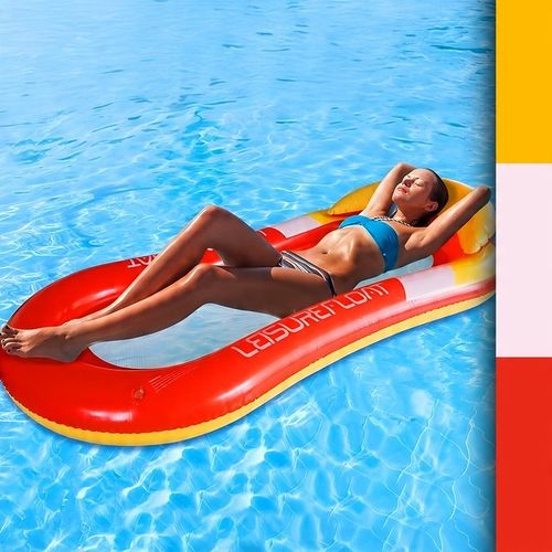 MATERAC DMUCHANY Z SIATKĄ DO PŁYWANIA LEŻAK PLAŻOWY NA BASEN HAMAK WODNY na Arena.pl