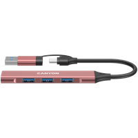 canyon hub ds-02 4 w 1 usb-a/c różowy