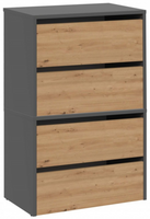 Nowoczesna Szafka Na Buty 4 Klapy Antracyt 60 cm MIDRO II TS - 4 Kolory