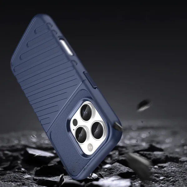 etui silikonowe thunder case do iphone 16 pro - niebieskie zdjęcie 4