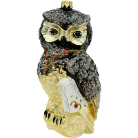 Bombka choinkowa szklana: Sowa z klejnotami