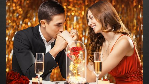 Wieczna róża w szkle kopuła led szkło świecąca lampka na prezent wzór 4 na Arena.pl