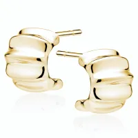 ELEGANCKIE POZŁACANE SREBRNE KOLCZYKI WKRĘTKI OTWARTE KOŁA KÓŁKA PÓŁKSIĘŻYC