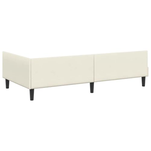 Rama łóżka narożnego Kremowy 90 cm x 190 cm Welurisklejka na Arena.pl