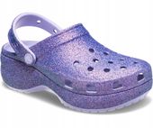 Crocs Damskie Buty Chodaki Klapki Platforma Classic Irid Glitter Clog 37-38