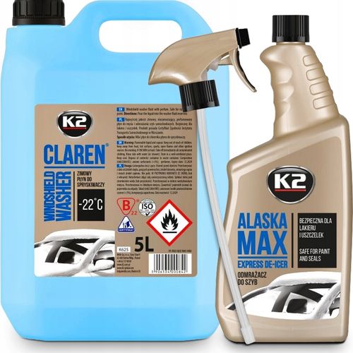 ZIMOWY PŁYN DO SPRYSKIWACZY 5L ZAPACHOWY + ODMRAŻACZ DO SZYB K2 ALASKA na Arena.pl