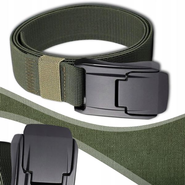 Parciany Elastyczny Taktyczny Pasek Klamra Automatyczna Damski Męski zdjęcie 7